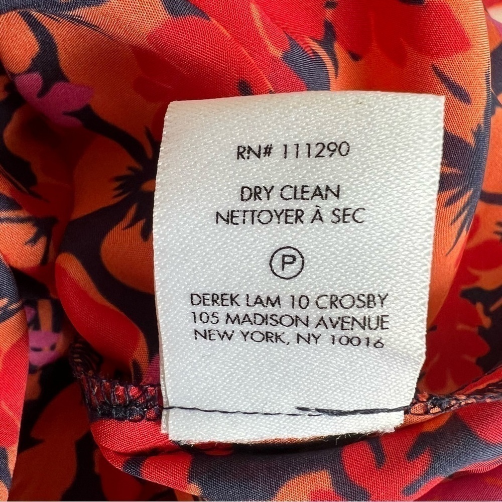 Derek Lam 10 Crosby Aria Floral Tassels Tie Blouse Lightweight Boho Multi Sz 2 - Picture 11 of 12